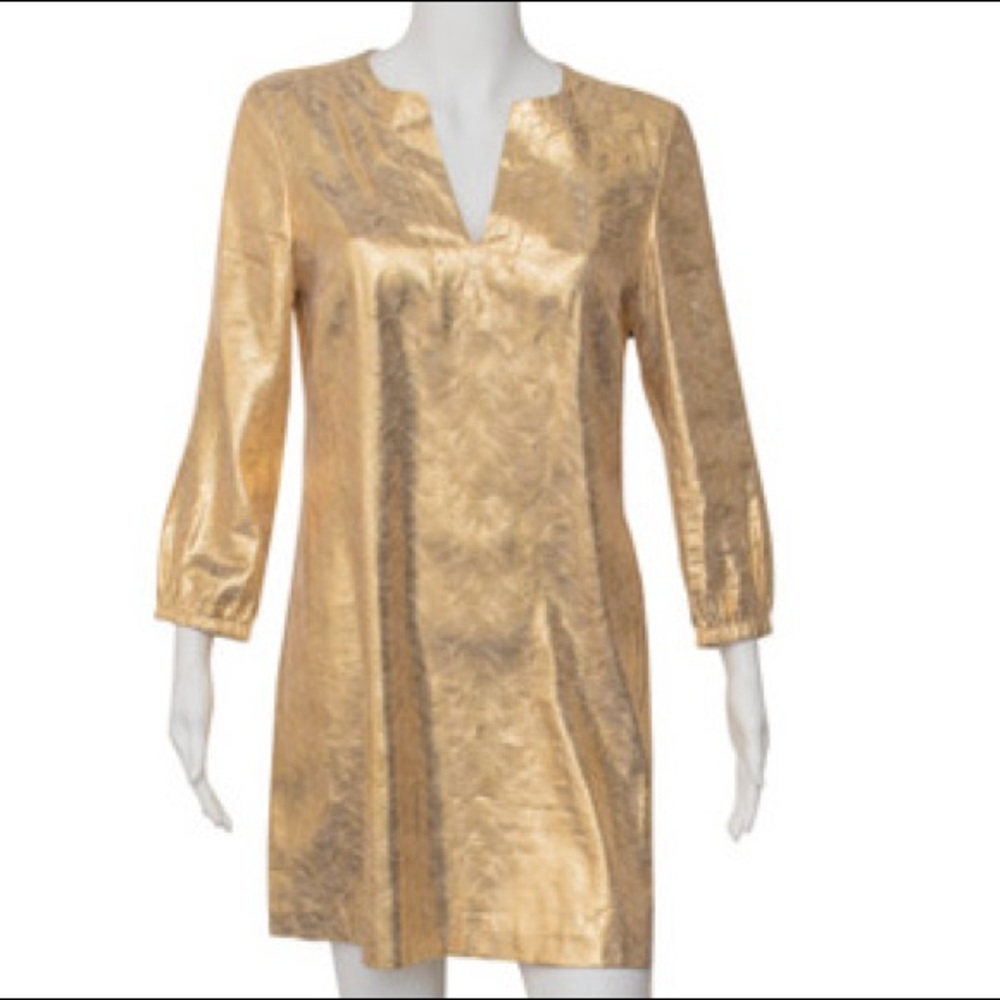 Tory Burch Gold Metallic Nerissa Tunic Dress I never wore